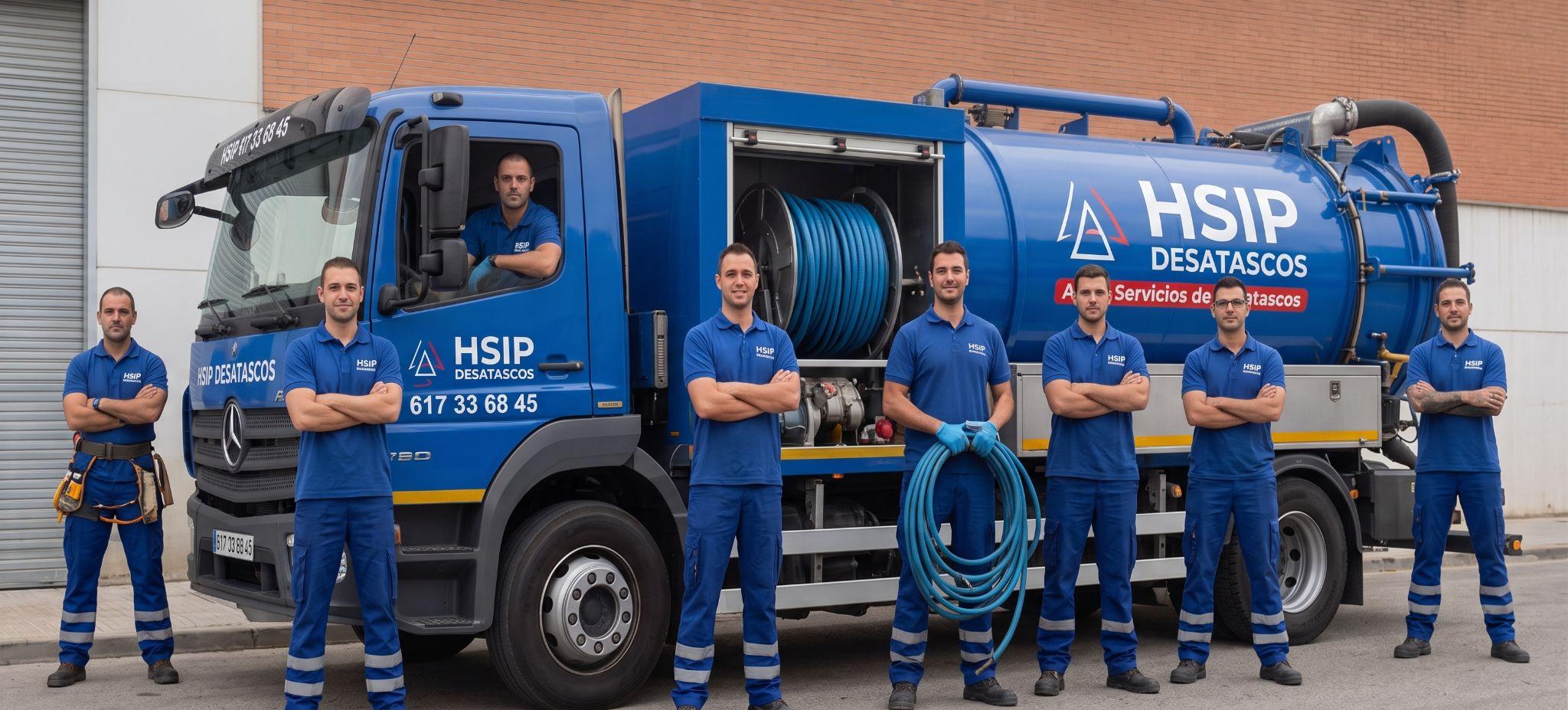 Equipo de HSIP Desatascos con furgoneta de alta presión en Madrid